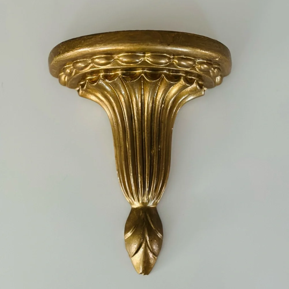 Vintage Florentine demilune wall shelf